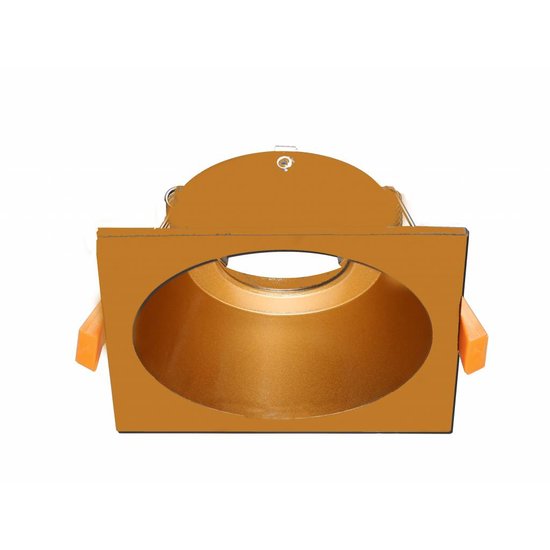 Spot Schwarzgold Weißgold Quadrat GU10