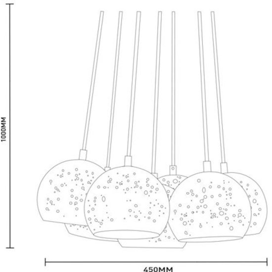 Lámpara colgante varias lámparas oro negro 7 x E27