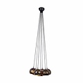 Suspension plusieurs lampes or noir 7 x E27