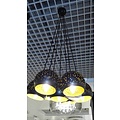 Lámpara colgante varias lámparas oro negro 7 x E27