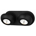 Fantasia Oleo double ceiling spotlight, adjustable and dimmable, 2x7W LED 3000K warm white, black aluminium, IP20