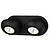 Spot double plafond LED 2x7W design noir