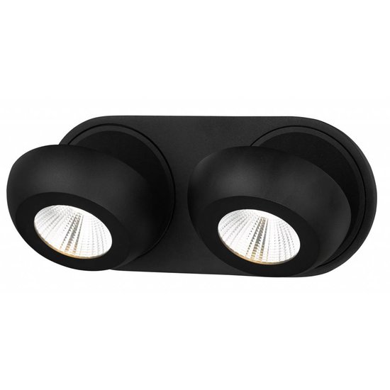 Dubbele plafondspot LED 2x7W design zwart