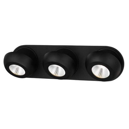 Fantasia OLEO foco de techo orientable LED 3x7W regulable 3000K negro, 3x780 lúmenes, 390x110x90mm, IP20