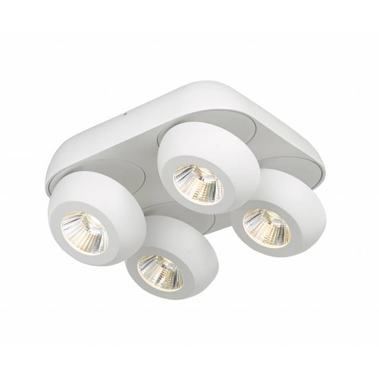 Plafonnier à 4 spots LED 4x7W blanc ou noir