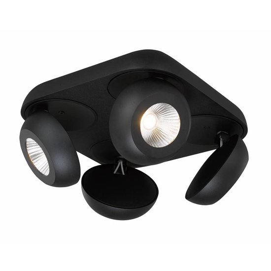 Plafonnier à 4 spots LED 4x7W blanc ou noir