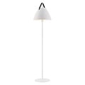 Nordlux Strap floor lamp by Nordlux, white metal, 360 mm shade, E27 socket, leather strap, IP20