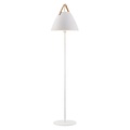Nordlux Strap Stehlampe von Nordlux, weißes Metall, Schirm 360 mm, Fassung E27, Lederriemen, IP20