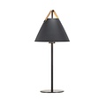 Nordlux Strap table lamp black, metal with leather strap, E27 socket (bulb not included), 55 cm high, 25 cm shade