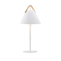 Nordlux Strap Tischlampe schwarz, Metall mit Lederband, E27-Fassung (Leuchtmittel nicht enthalten), 55 cm hoch, Schirm Ø25 cm