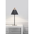 Nordlux Strap Tischlampe schwarz, Metall mit Lederband, E27-Fassung (Leuchtmittel nicht enthalten), 55 cm hoch, Schirm Ø25 cm
