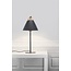 Nordlux Lámpara de mesa Strap negra, metal con correa de cuero, casquillo E27 (bombilla no incluida), 55 cm de alto, pantalla Ø25 cm