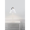 Nordlux Strap Tischlampe schwarz, Metall mit Lederband, E27-Fassung (Leuchtmittel nicht enthalten), 55 cm hoch, Schirm Ø25 cm