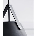 Nordlux Strap Tischlampe schwarz, Metall mit Lederband, E27-Fassung (Leuchtmittel nicht enthalten), 55 cm hoch, Schirm Ø25 cm