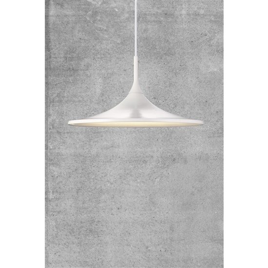 Nordlux Skip suspension LED, forme trompette, blanc, Ø57 x H20 cm, 14W, 1230 lumens, 3000K blanc chaud, dimmable