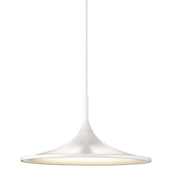 Nordlux Skip LED hanglamp, trompetvorm, wit, Ø57 x H20 cm, 14W, 1230 lumen, 3000K warm wit, dimbaar