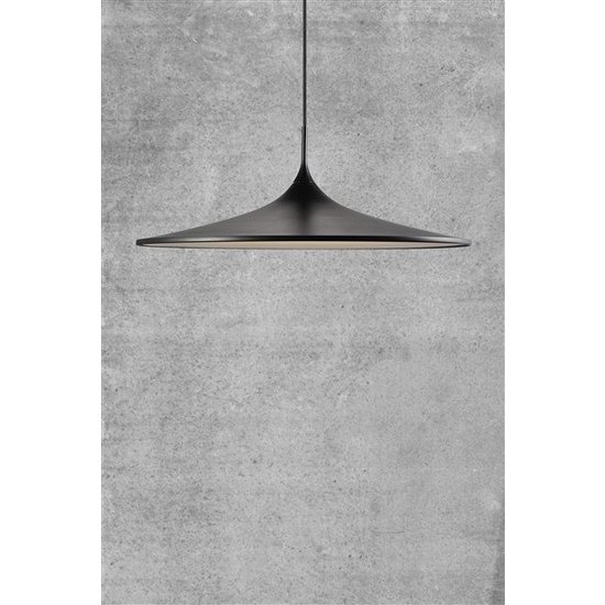 Nordlux Skip lámpara colgante LED, forma de trompeta, blanco, Ø57 x H20 cm, 14W, 1230 lúmenes, 3000K blanco cálido, regulable
