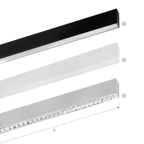 Lampe suspendue au dessus du bureau up down LED 48W blanc, noir