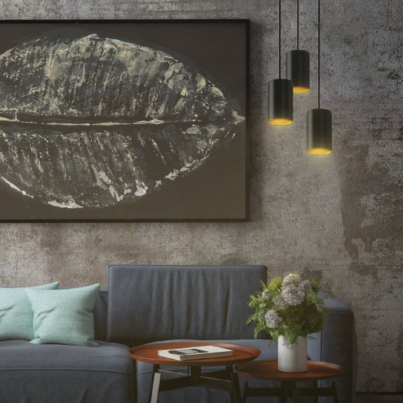 Gold Hanging Pendant Light Black Or White 3xgu10 Myplanetled - How To Hang A Pendant Light From The Wall
