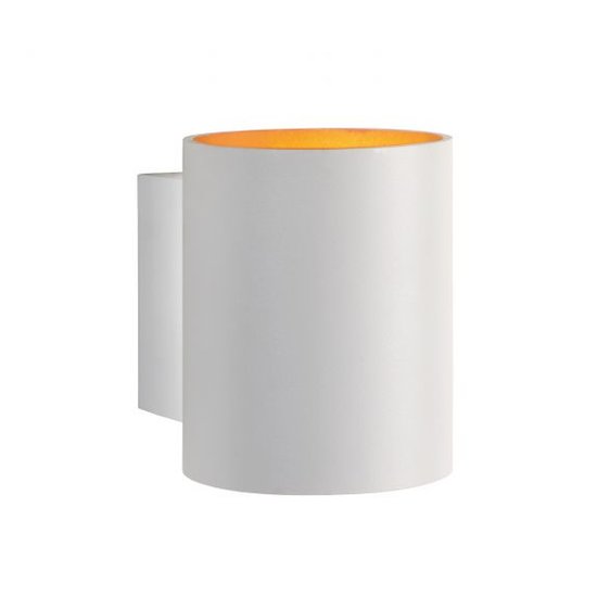 Spectrum LED Squalla wandlamp wit met gouden binnenkant, cilindervorm, G9 fitting, aluminium, IP20, 100x81x101mm