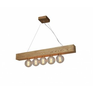 Luminaire suspendu vintage bois 1100mm large E27x5