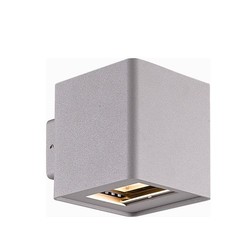 Aplique de exterior LED 2x5W grafito/blanco/plata IP54 105mm