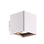 Fantasia Qbus wandlamp buiten LED wit, 2x5W LED-module, 2x400 lumen, IP54, aluminium, 105x100x119mm
