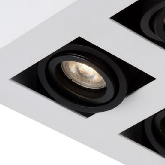 Lampe 4 spots LED blanc-noir 4x5W dim to warm