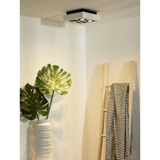 Lampe 4 spots LED blanc-noir 4x5W dim to warm