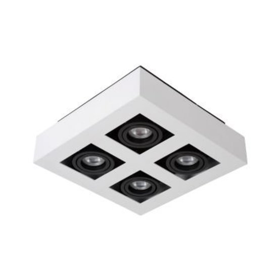 4 spots lamp LED white-black 4x5W dim to warm