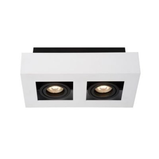 Plafondverlichting spots LED wit-zwart 2x5W dim to warm