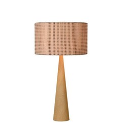 Lampe de table en bois avec abat-jour E27