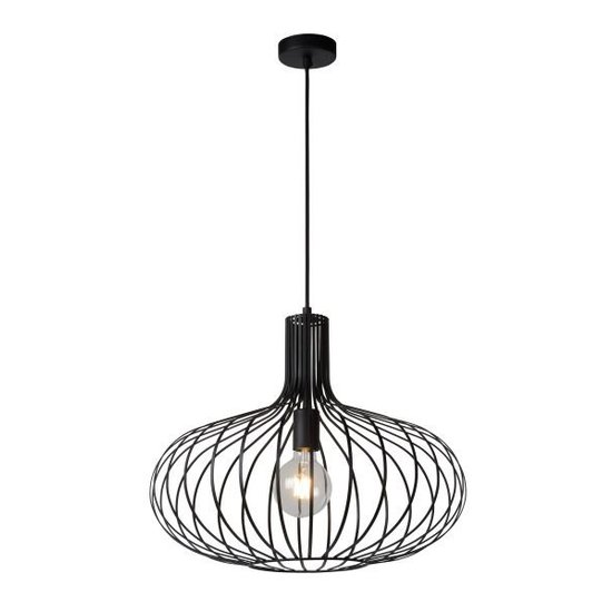 Hängende Drahtlampe schwarz, grün, Ø 50 cm