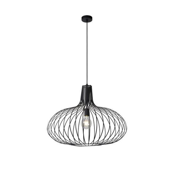 Hängende Drahtlampe schwarz, grün, Ø 50 cm