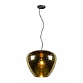 Suspension verre design avec gouttes fumé, doré, transparent