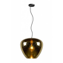 Glass hanging lamp with drops smoked, gold, transparent