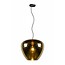 Hanglamp van glas met druppels gerookt, goud, transparant