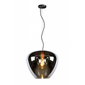 Hanglamp van glas met druppels gerookt, goud, transparant