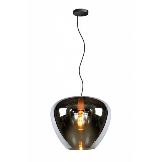 Suspension verre design avec gouttes fumé, doré, transparent