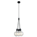 Lampe suspendue 3 suspensions blanc, chrome, noir