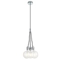Hanglamp 3 pendels wit, chroom, zwart