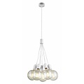 Hanging lamp 7 chrome, white, black