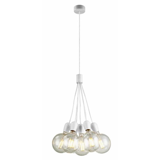 Hanging lamp 7 chrome, white, black