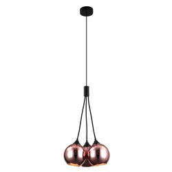 Lampe suspendue 3 dorées ou verre fumé