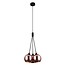 Fantasia Rogodo hanglamp met 3 glazen bollen in gerookt grijs glas, roze gouden frame, 3x E14, diameter 340 mm