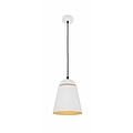Suspension Fantasia en métal blanc, abat-jour conique Ø 200 mm, hauteur jusqu'à 1505 mm, culot E27, ampoule non incluse