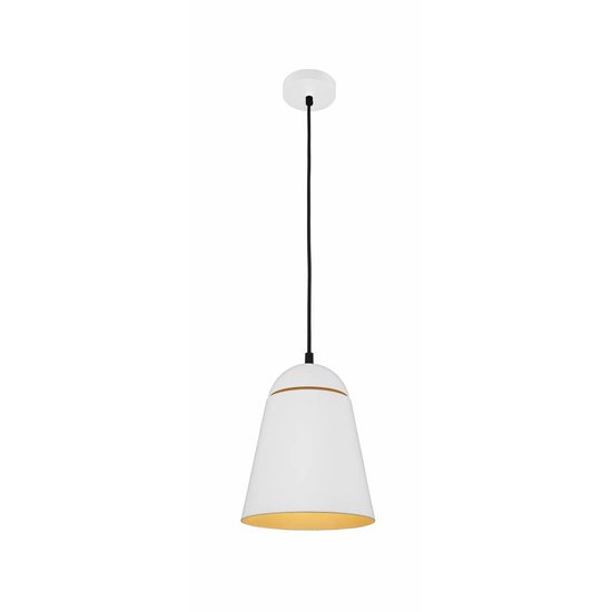 Fantasia metal hanging lamp in white, conical shade Ø 200 mm, height up to 1505 mm, E27 fitting, bulb not included