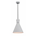 Fantasia cone pendant lamp in black plastic, diameter 25 cm, height adjustable up to 154.5 cm, E27 fitting, bulb not included