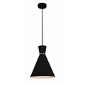 Fantasia cone pendant lamp in black plastic, diameter 25 cm, height adjustable up to 154.5 cm, E27 fitting, bulb not included