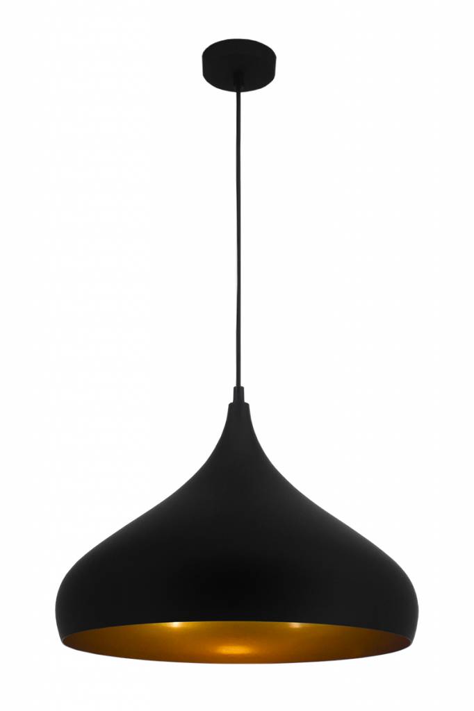 Dezelfde zonlicht Leer Hanglamp druppelvorm koper, zwart of bruin | My Planet LED